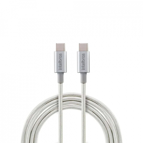 Cabo USB-C - USB-C 1,5m nylon branco Intelbras EUCC 15NB