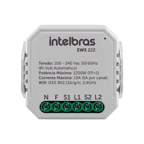 Interruptor Controlador de Cargas Wifi EWS 222 Intelbras