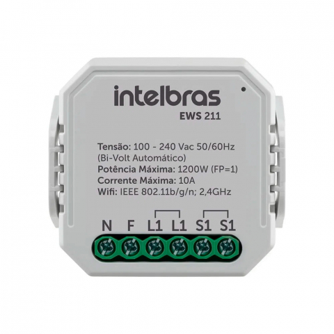 Interruptor Controlador de Cargas Wifi EWS 211 Intelbras