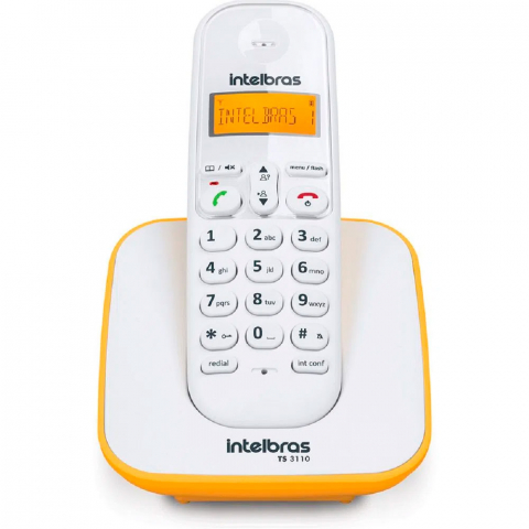Telefone Sem fio Intelbras 3110 - Branco e Amarelo